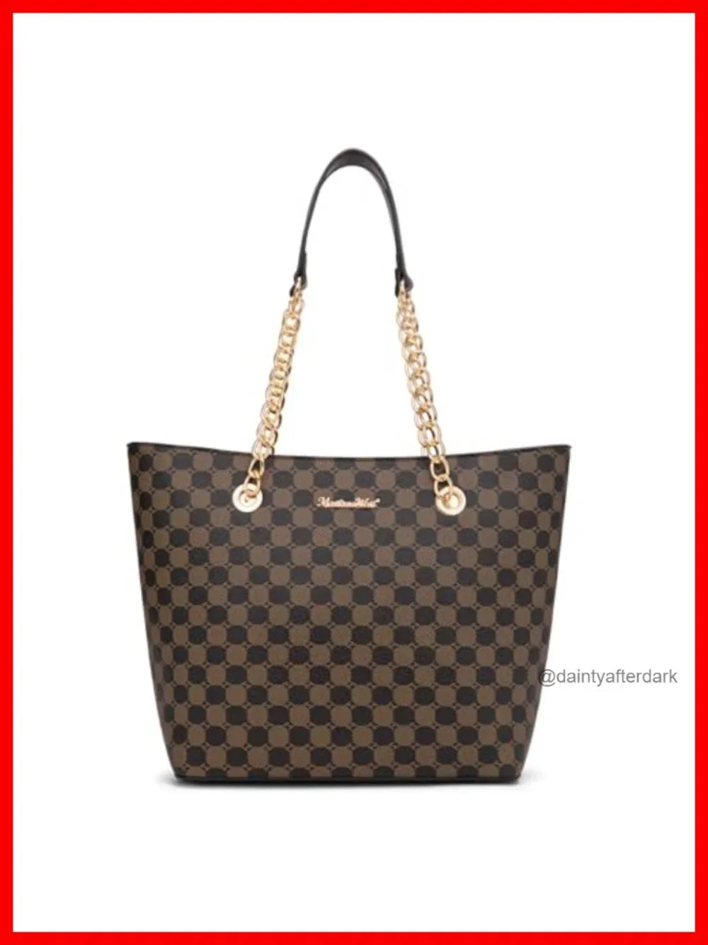 Chic Vegan Leather Chain Tote Handbag with Large Capacity Satchel